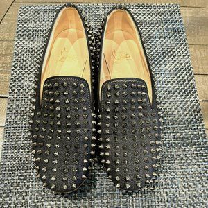 Christian Louboutin Roller Spikes Denim Loafers 38 1/2
